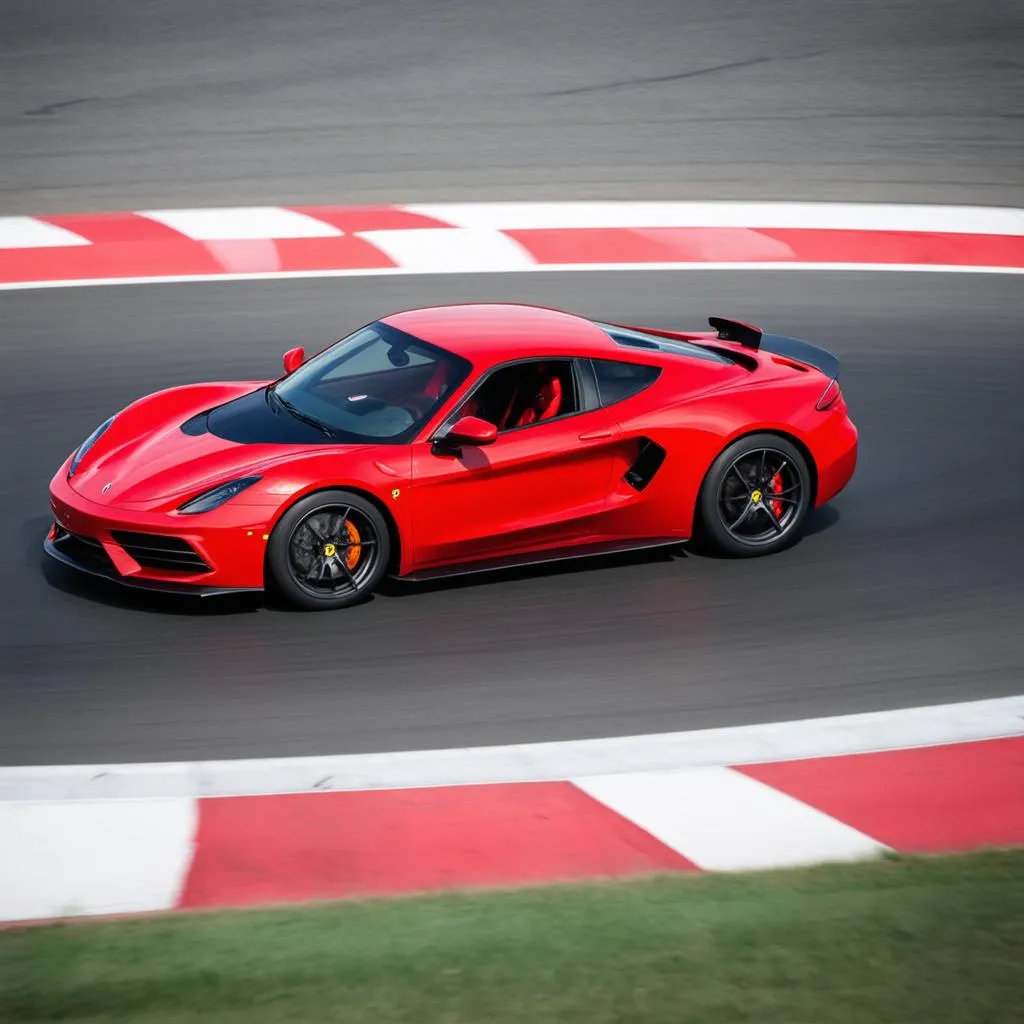 Car navigating a circular racetrack