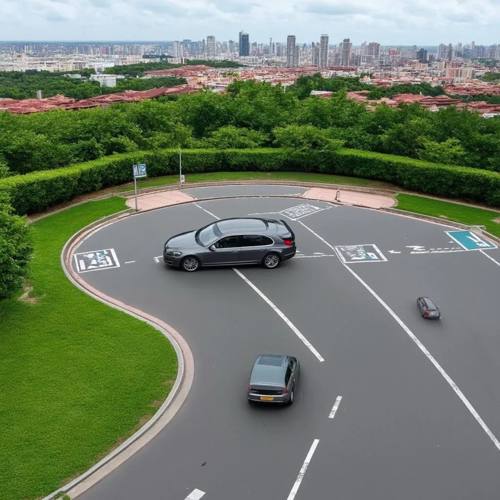 Roundabout with Car