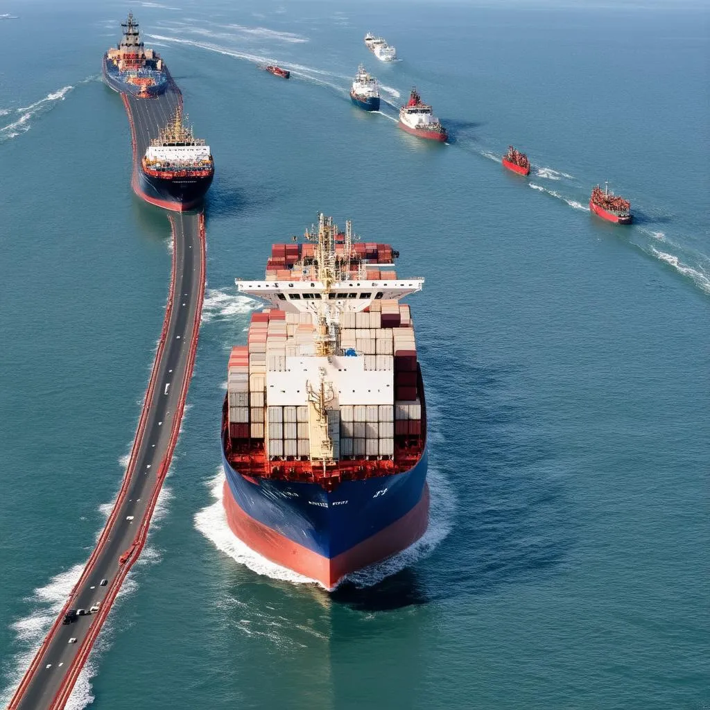 Busy Shipping Lane