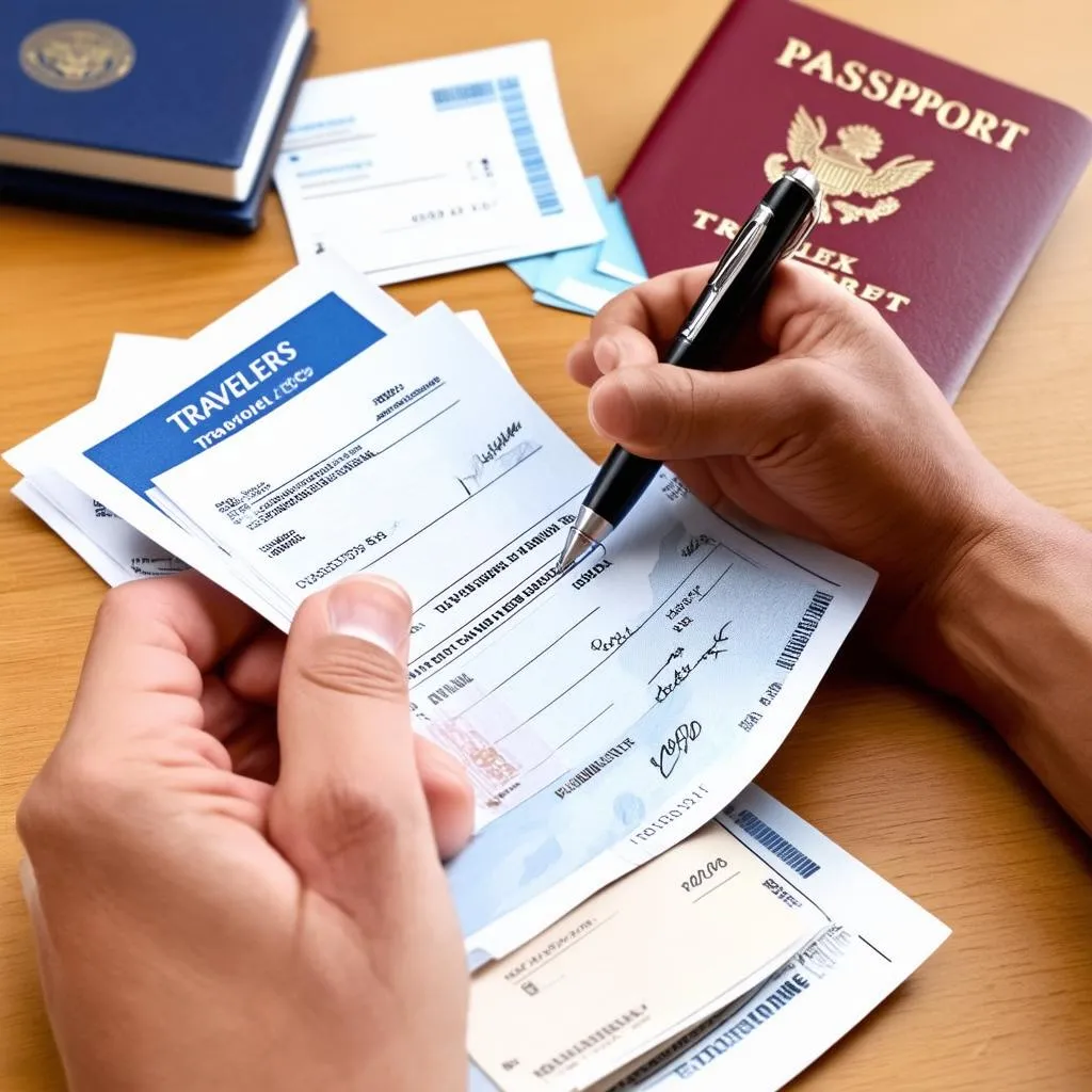 Traveler's Checks and Passport