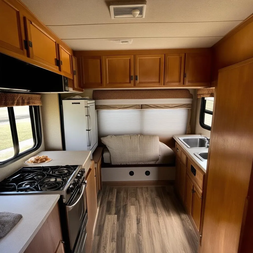 Casita interior with kitchen