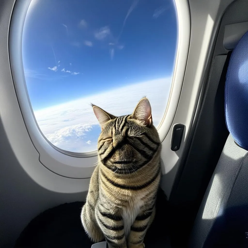 Cat in Carrier on Plane