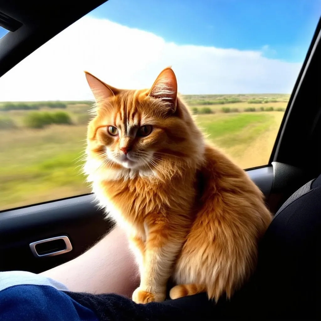 Cat Looking Out Car Window