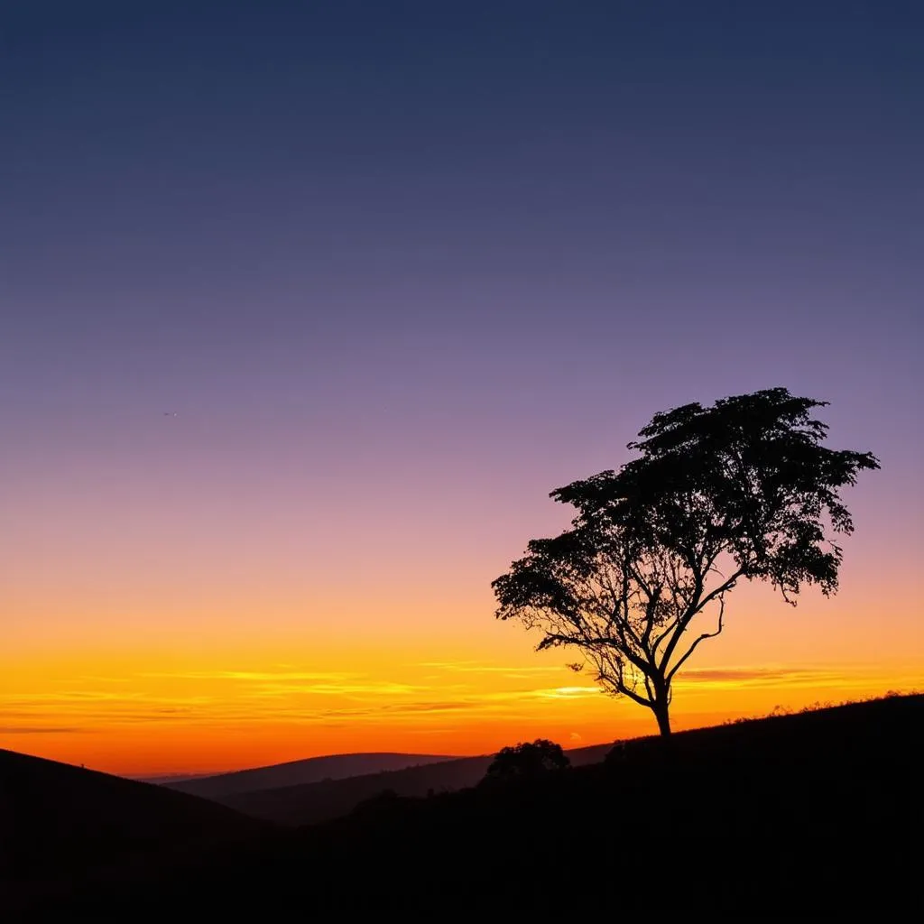 Sunset in the Central Highlands of Vietnam