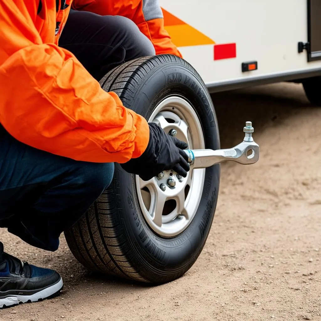 Changing Travel Trailer Tire