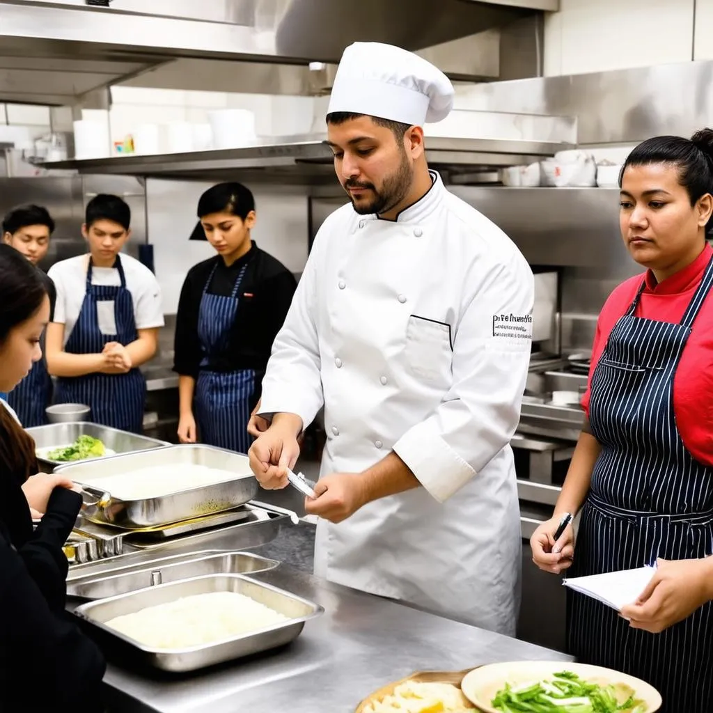 Culinary Students in Kitchen