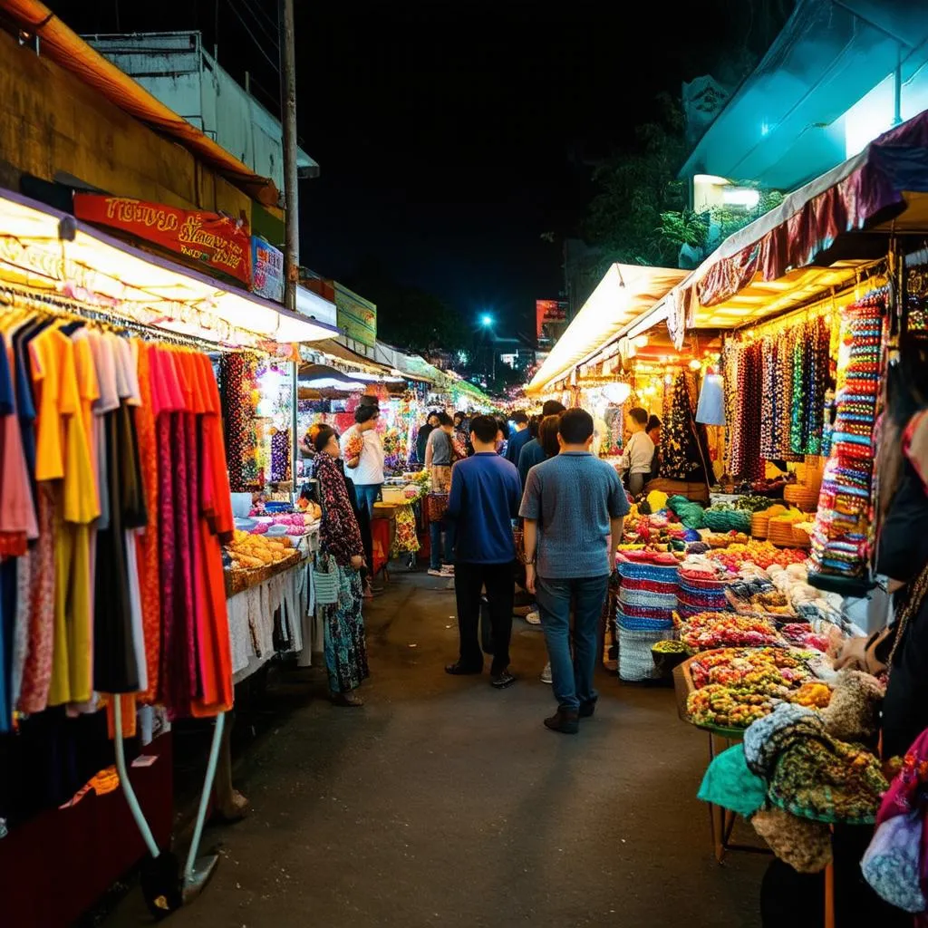 Bustling Night Market in Chiang Mai