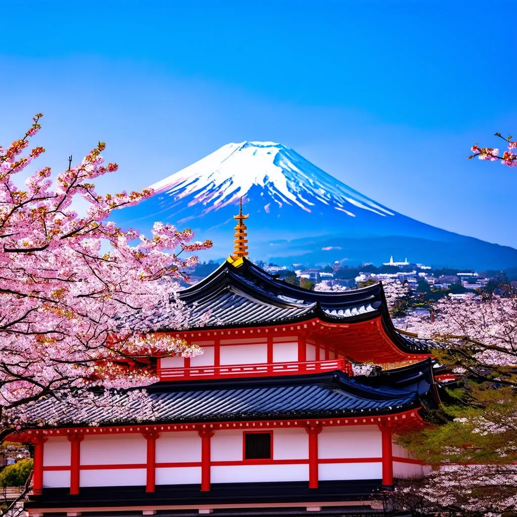 Chureito Pagoda and Mount Fuji