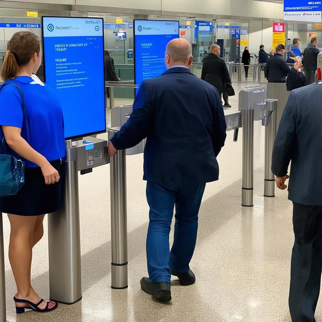 CLEAR member using CLEAR lane at airport