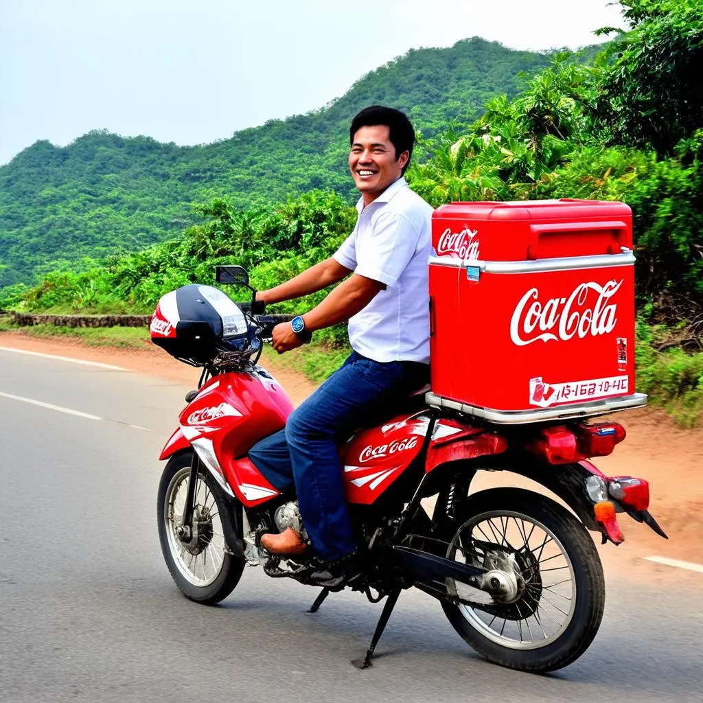 Coca-Cola Sales Rep Driving in Vietnam