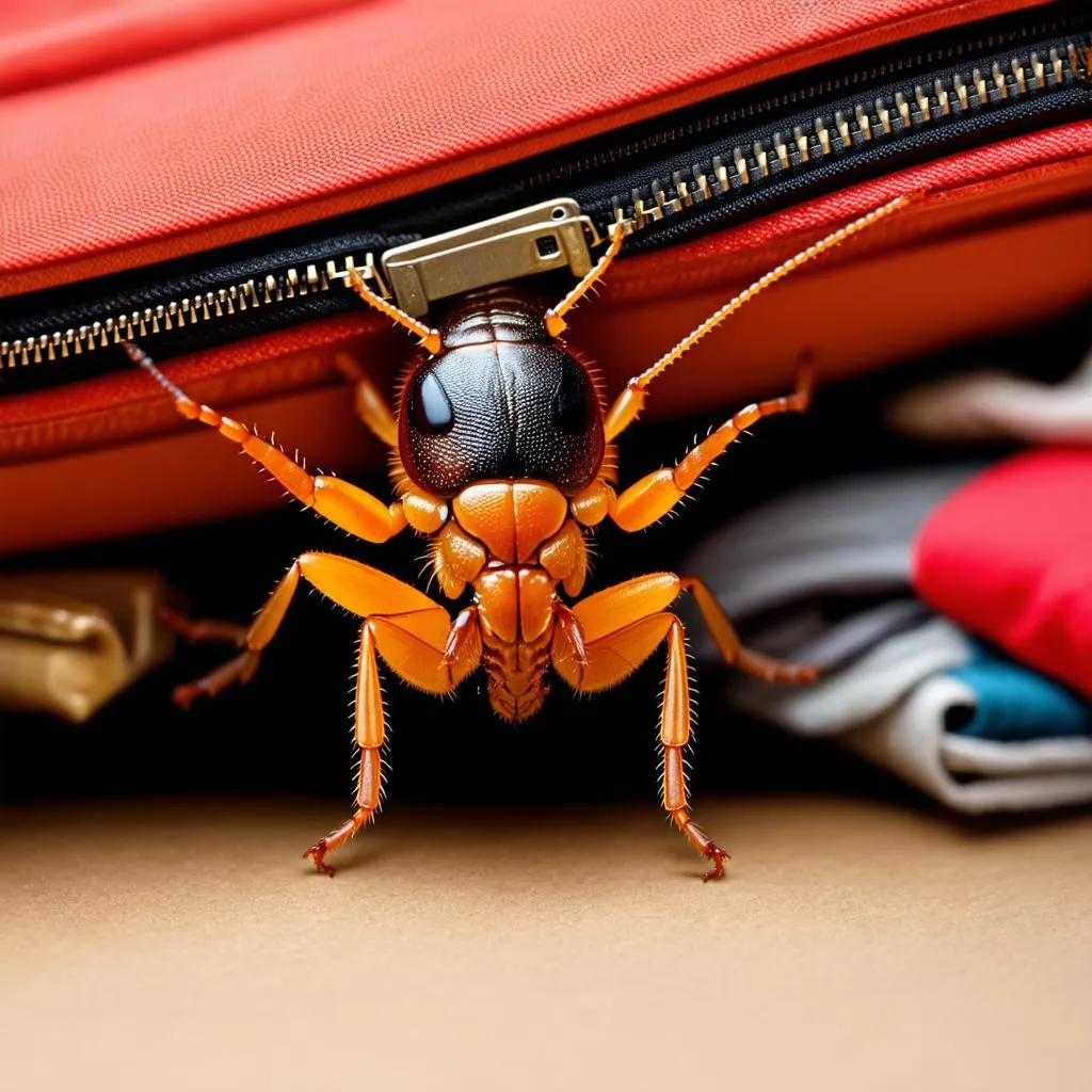 Cockroach in Luggage