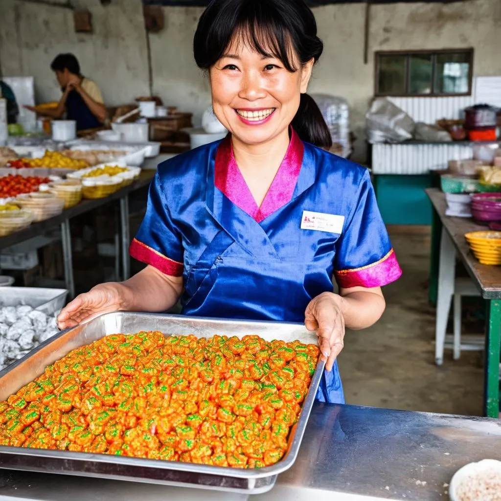 Coconut candy workshop in Chau Thanh