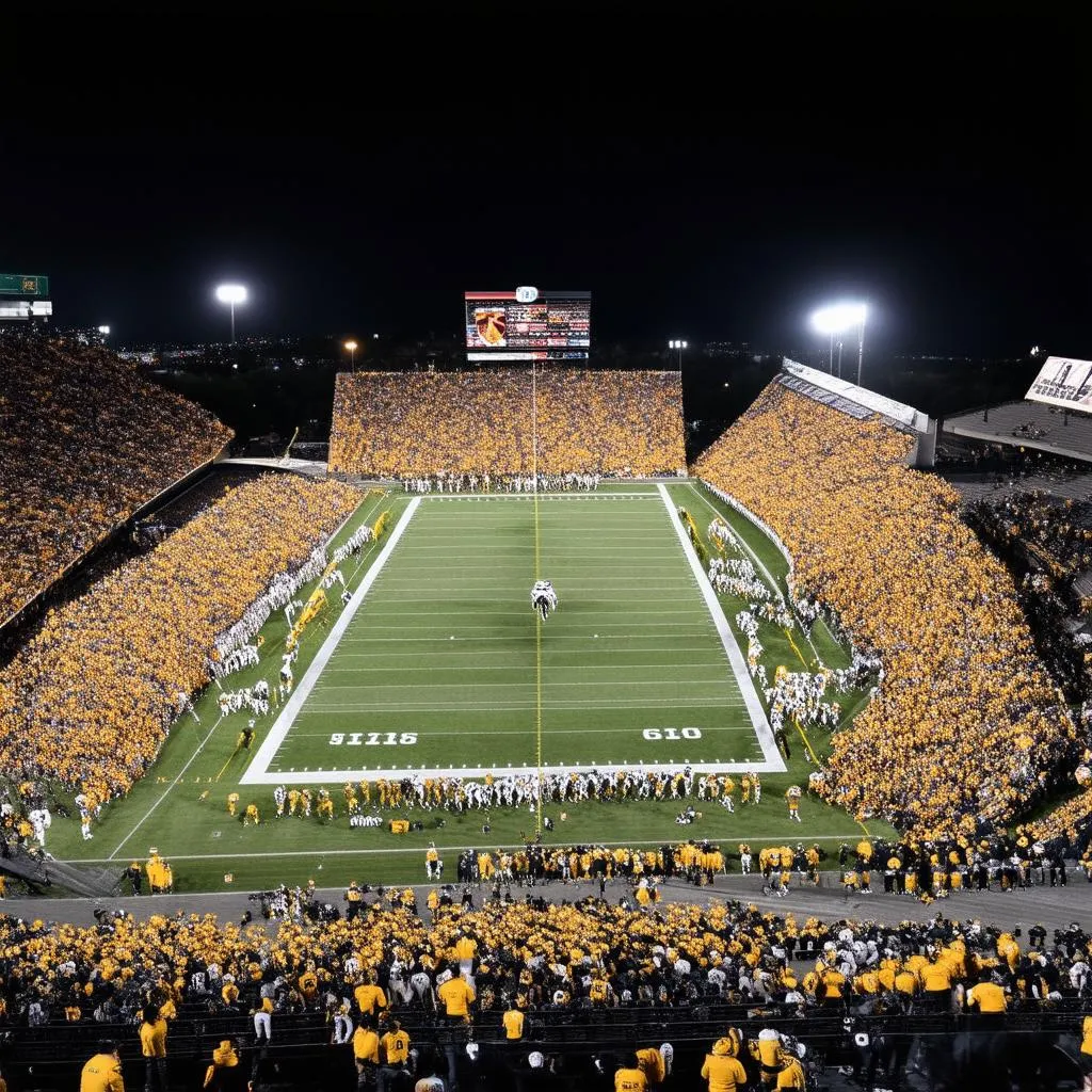 College football stadium aerial view