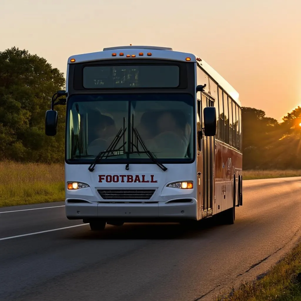 Team Bus on Open Road