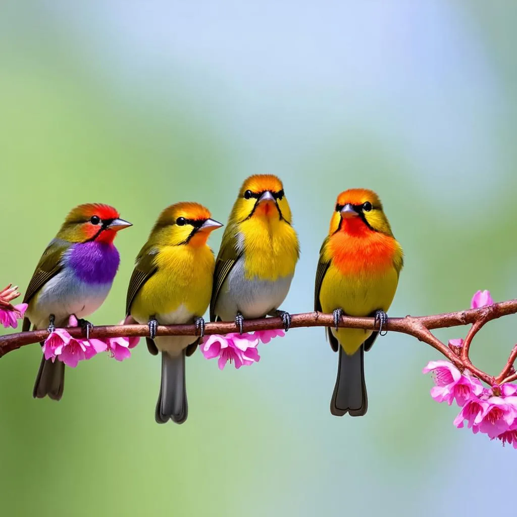 birds on branch