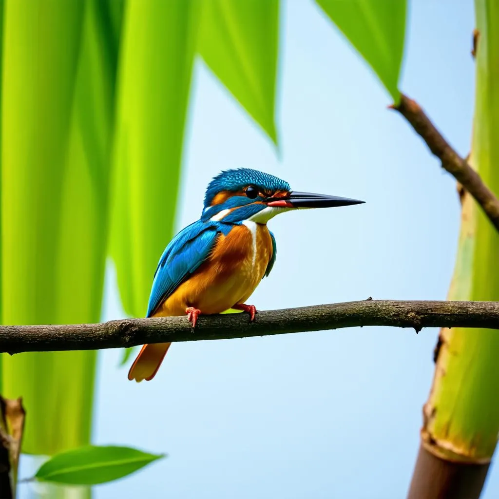 Colorful Kingfisher on Branch