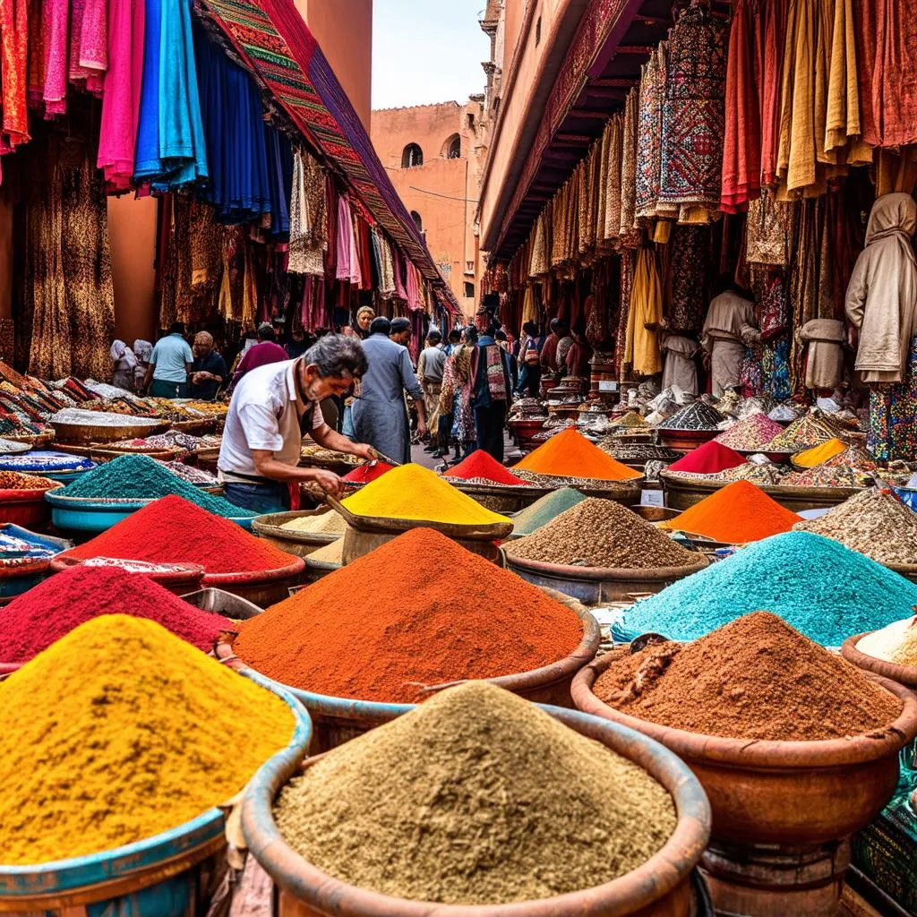 Exploring a vibrant market in Marrakech