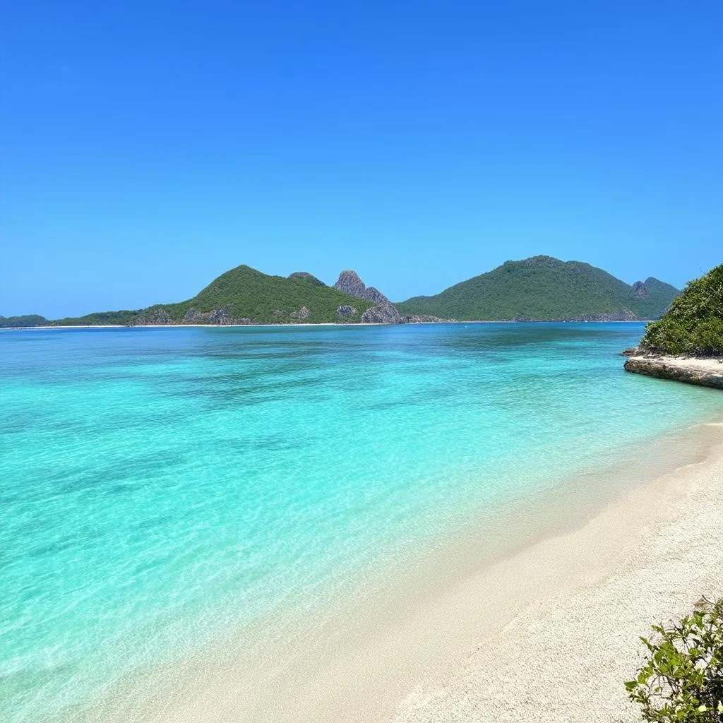 Con Dao beach during the dry season