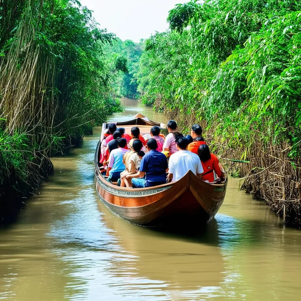 boat tour on Con Den