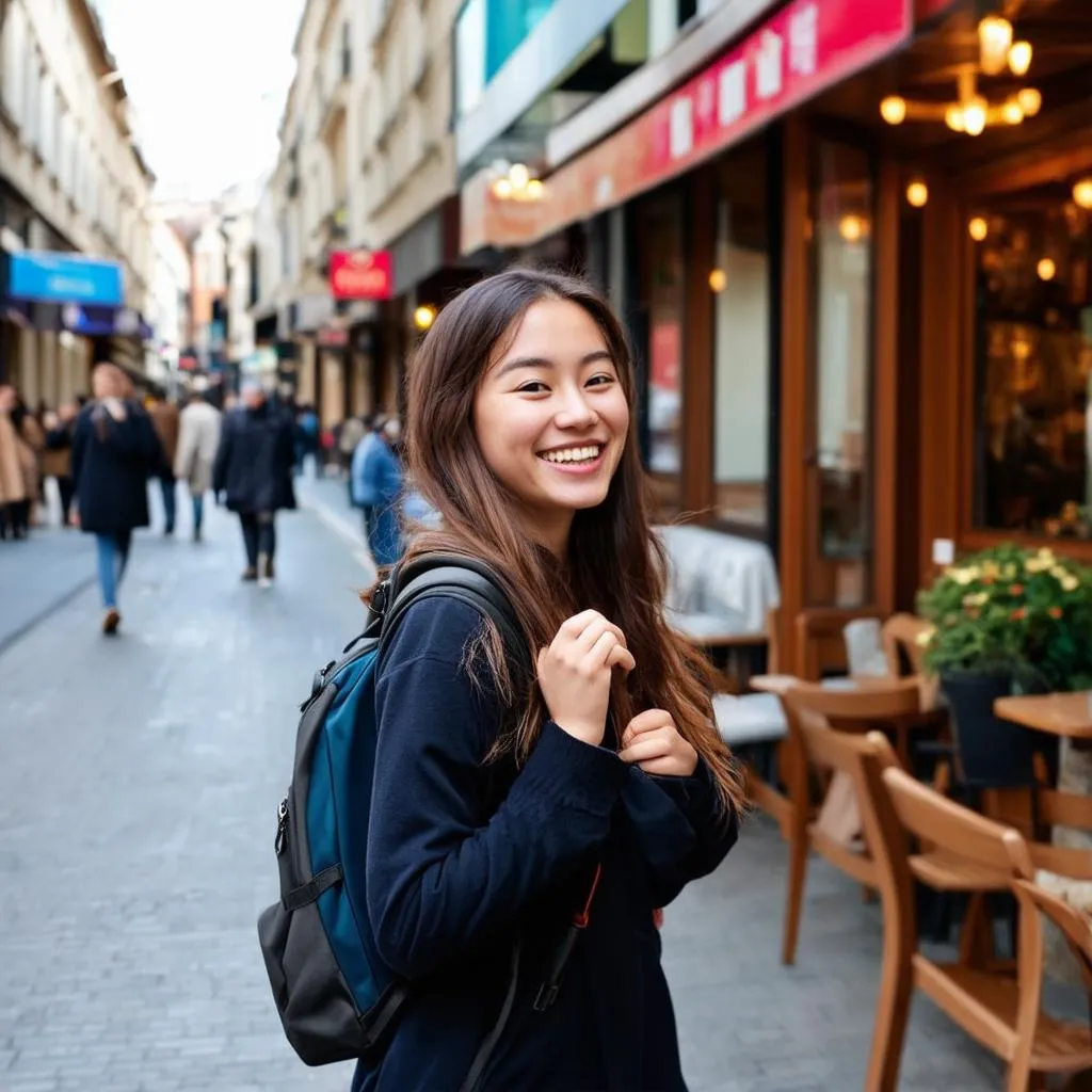 Confident Solo Female Traveler