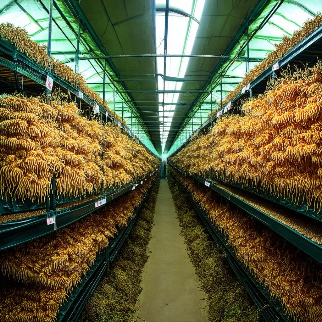 Cordyceps Militaris farm in Ben Tre