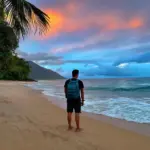 Solo traveler on a Costa Rican beach