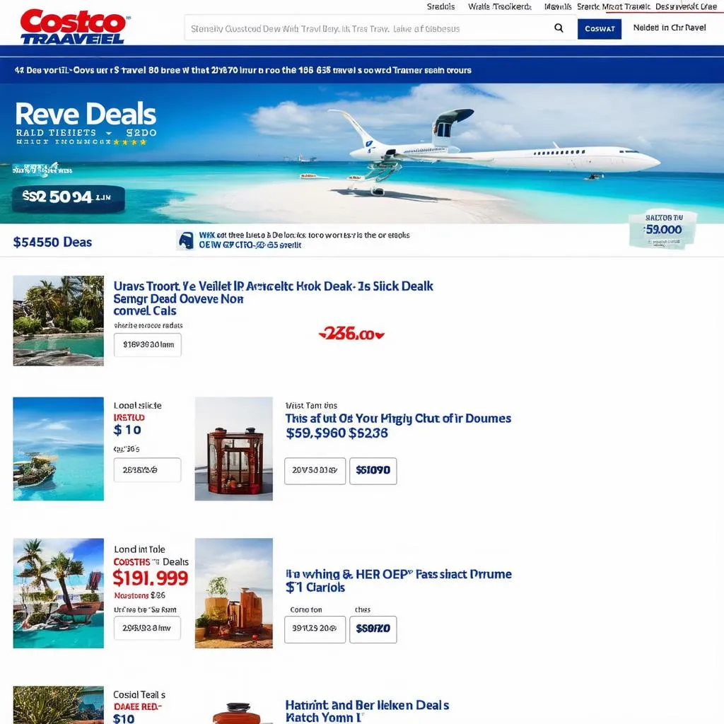 Costco Travel Website Screenshot