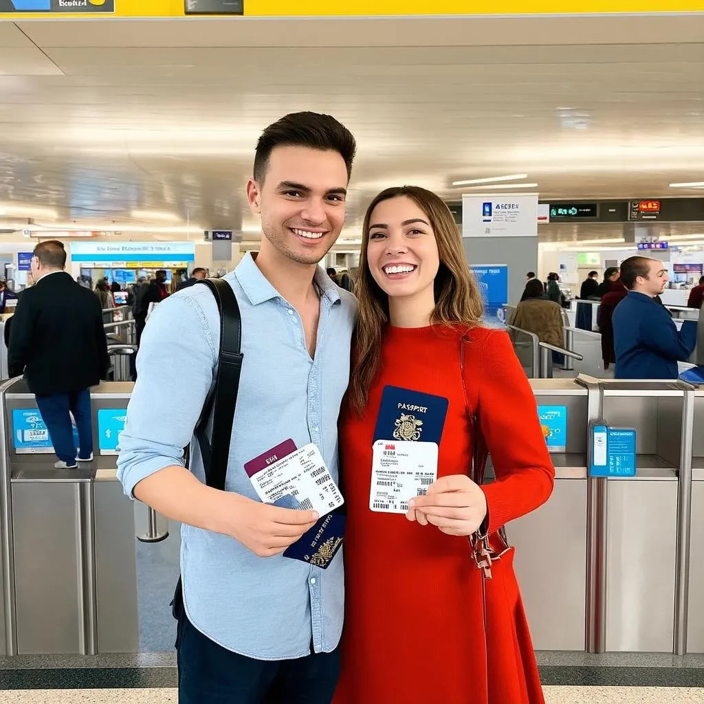 Couple at the Airport