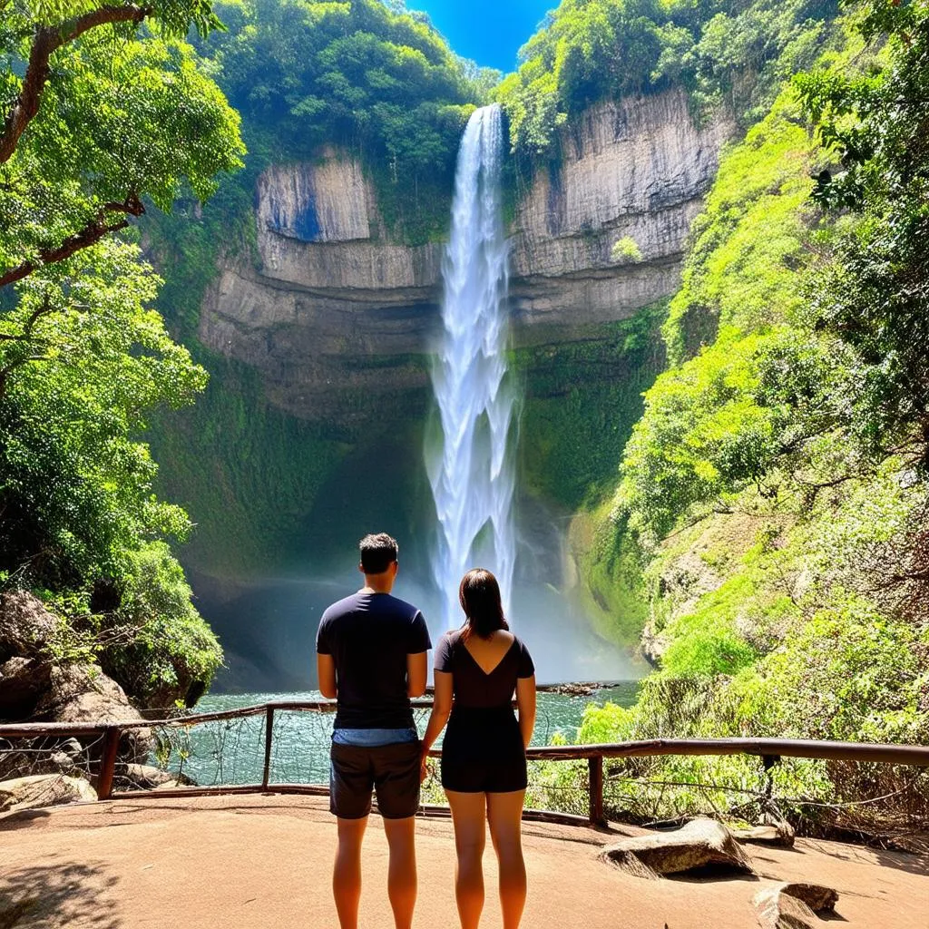 Couple at Dambri Waterfall