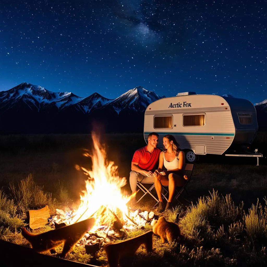 Couple Camping by Arctic Fox Trailer