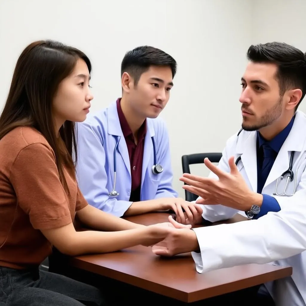 couple consulting with a fertility doctor