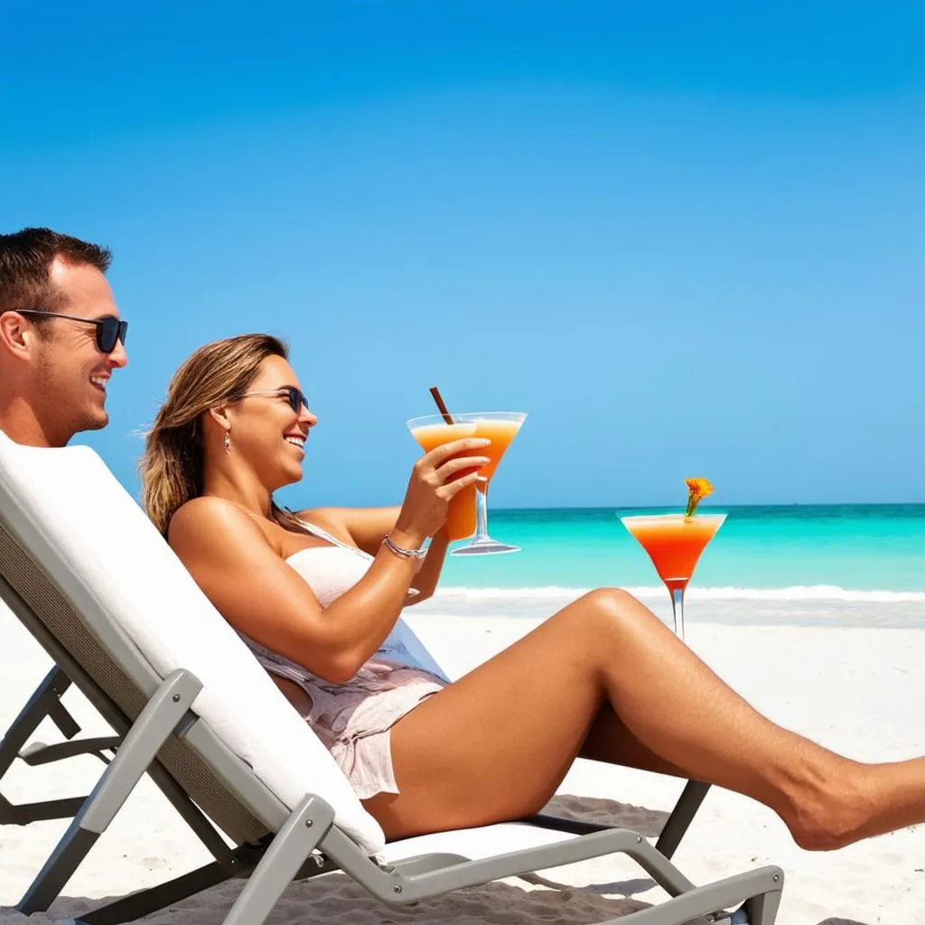 Couple Relaxing on a Beach