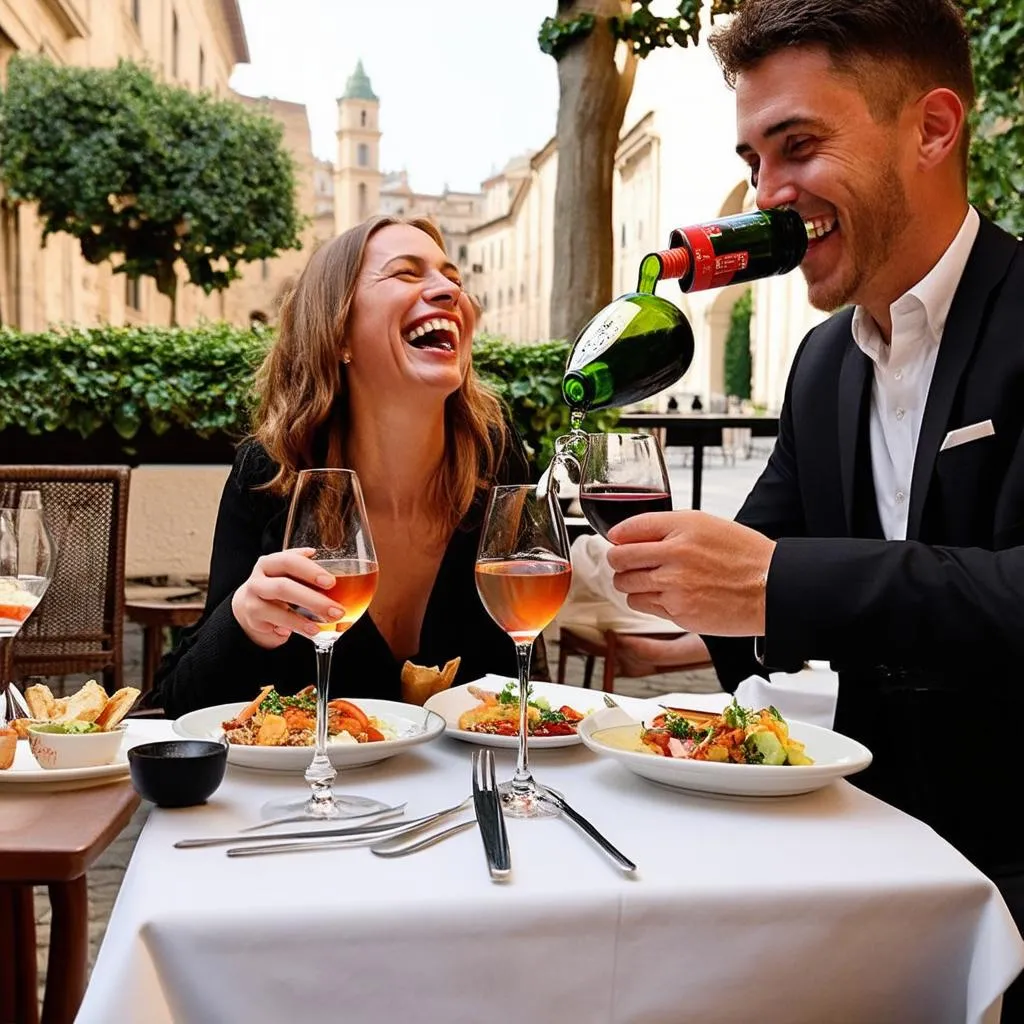 couple enjoying a meal