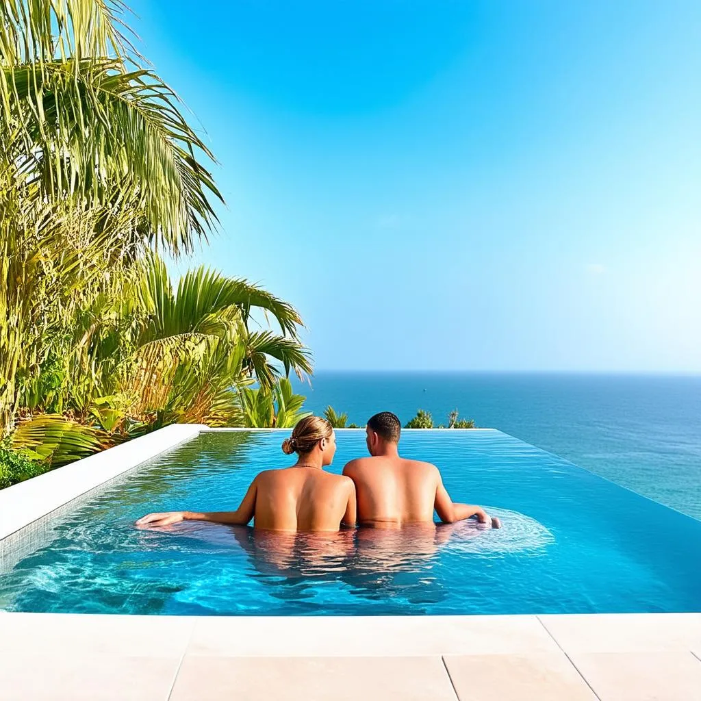 Couple Enjoying Infinity Pool