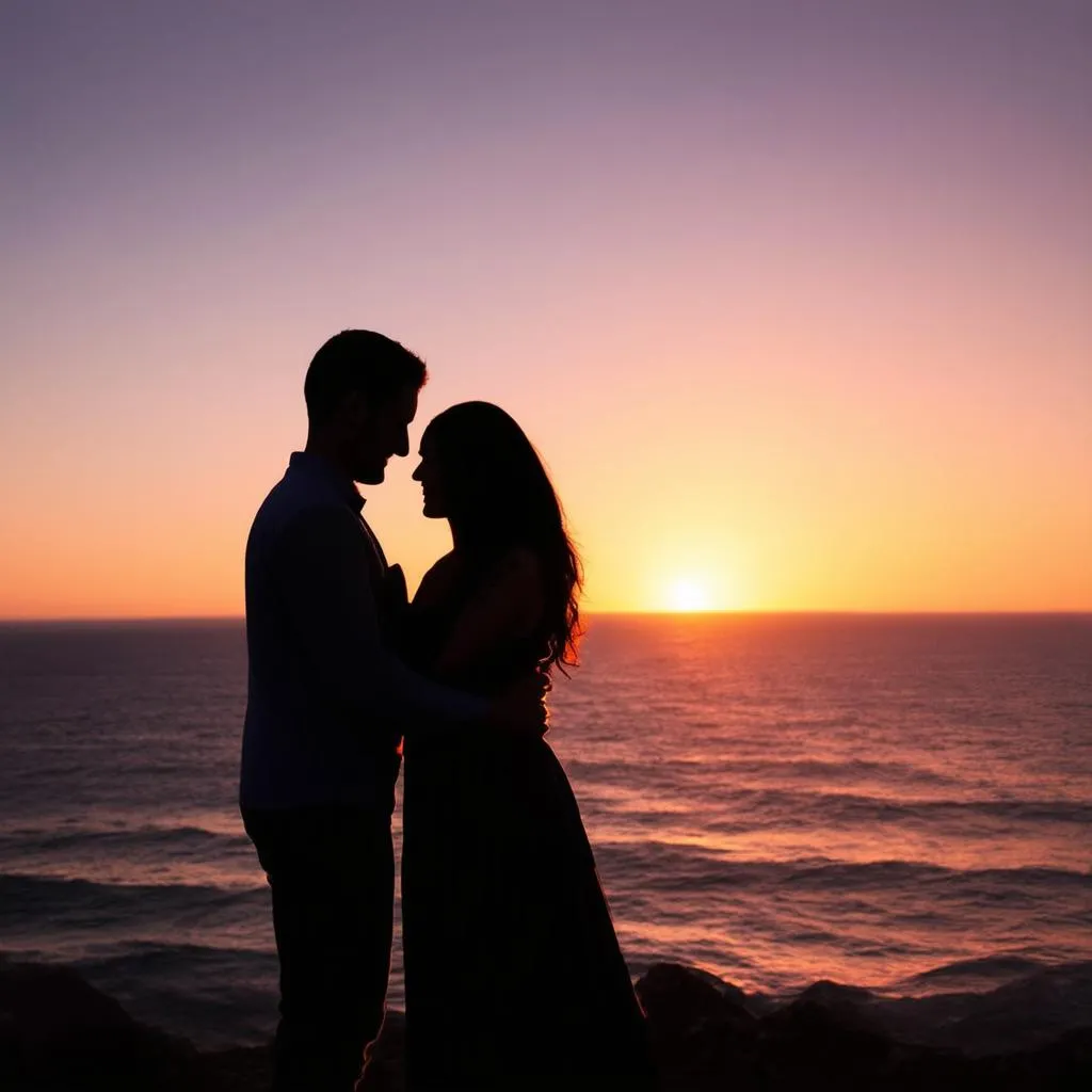 couple watching sunset