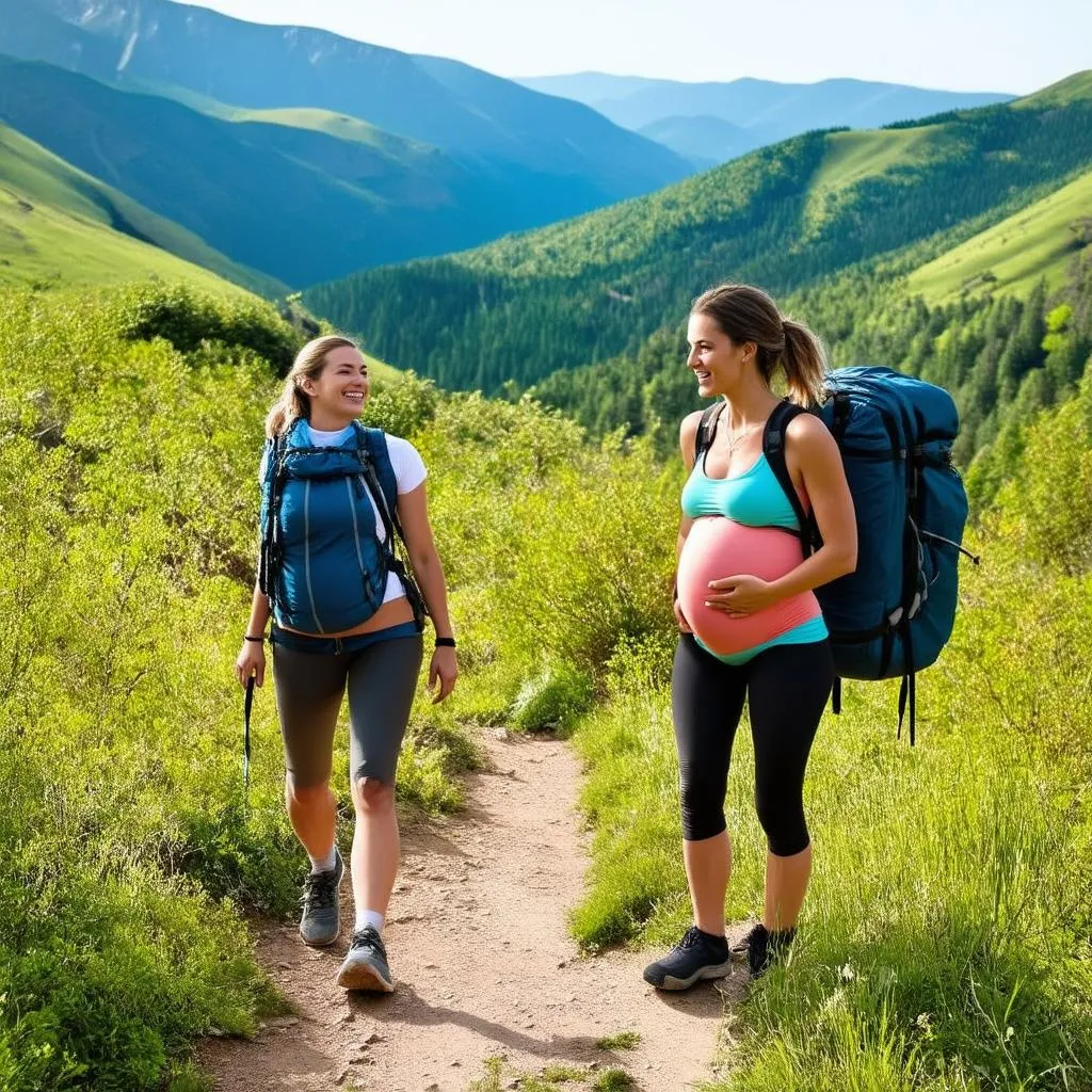 Couple Hiking in Scenic Mountains