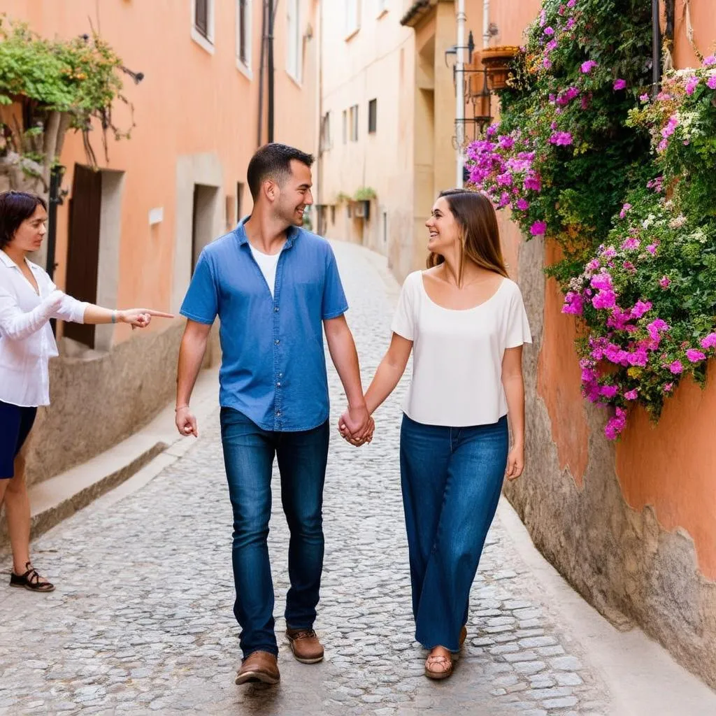 Couple enjoying a guided tour