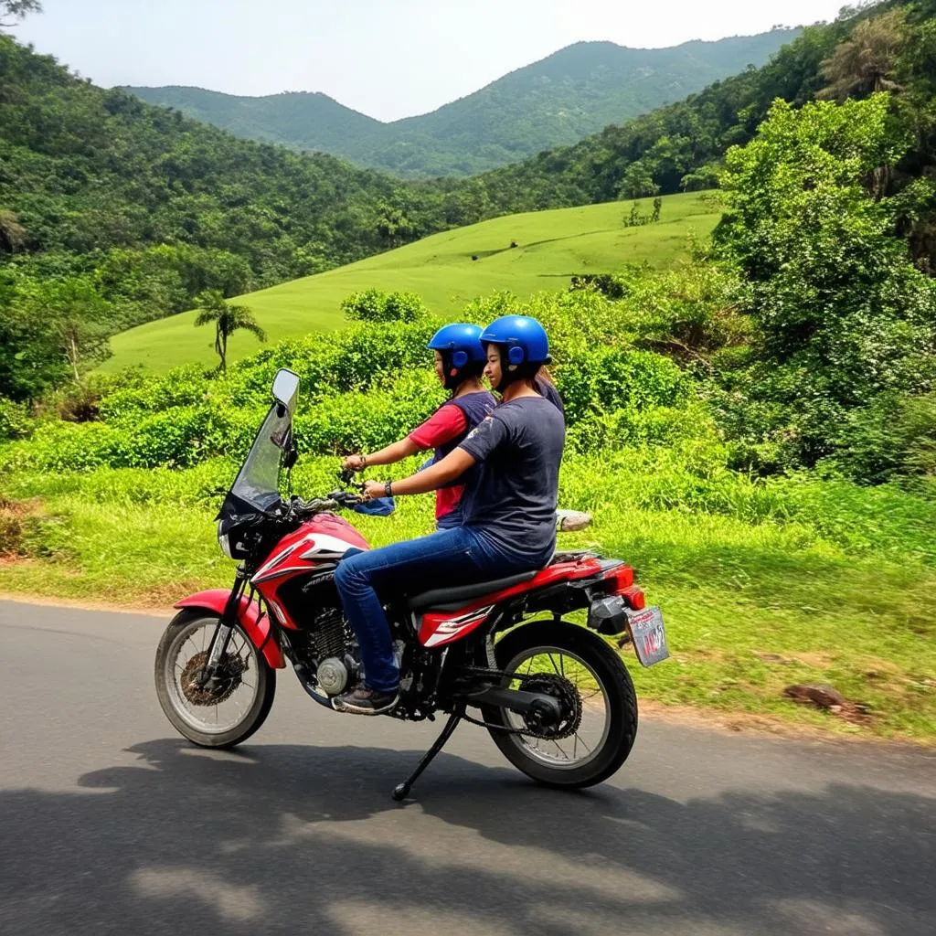 Couple on motorbike in Da Lat