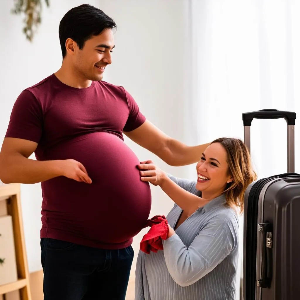 Couple Packing for Trip