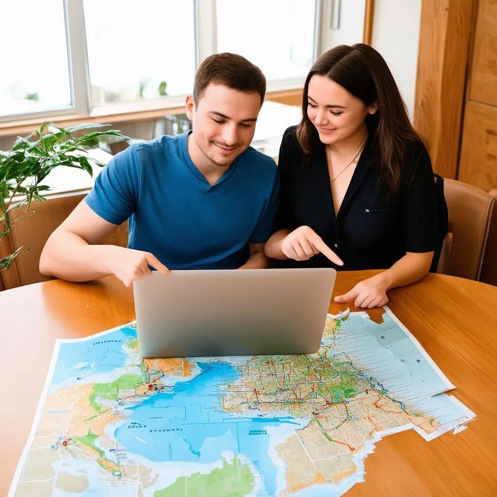 Couple Planning a Road Trip