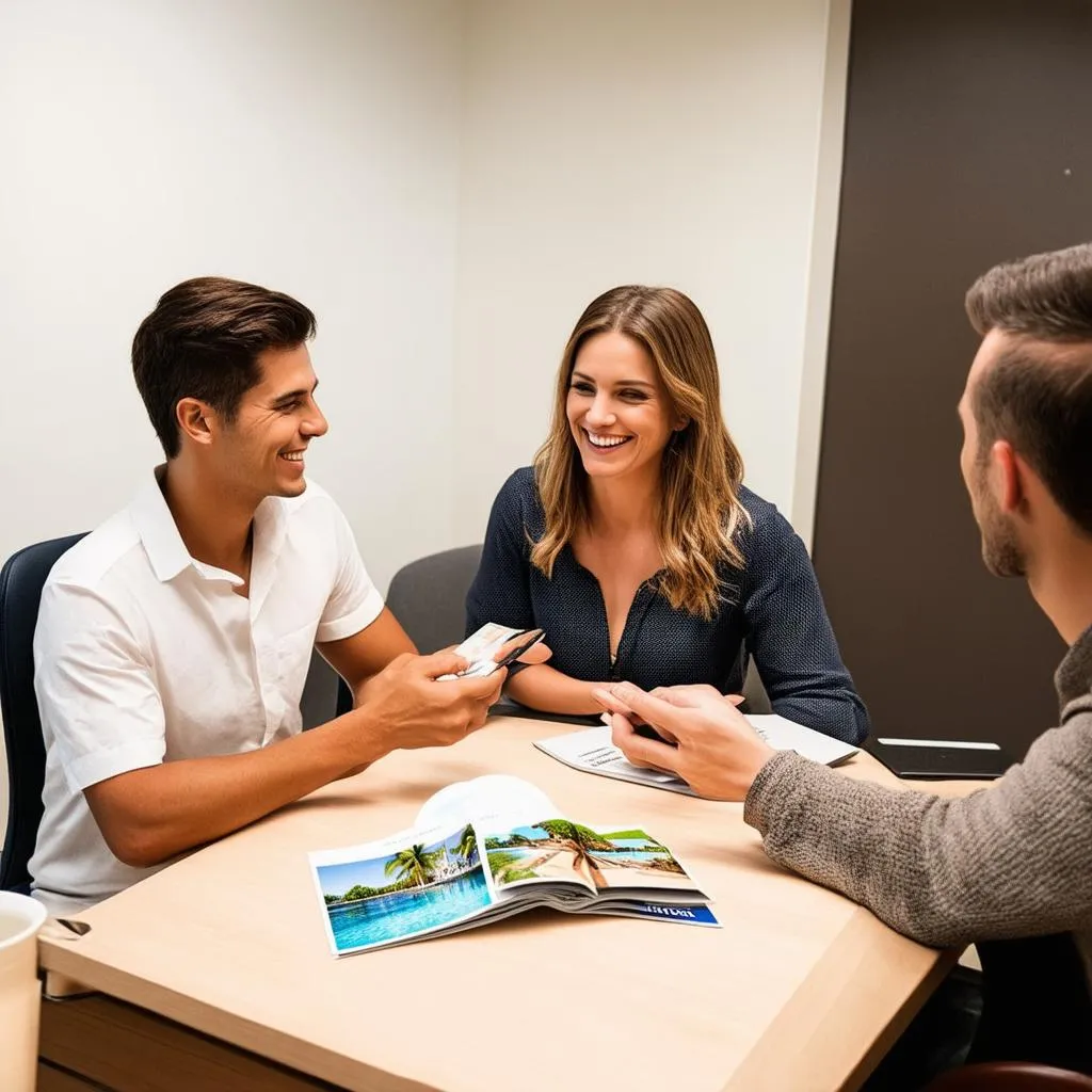 Couple Planning a Trip with a Travel Agent