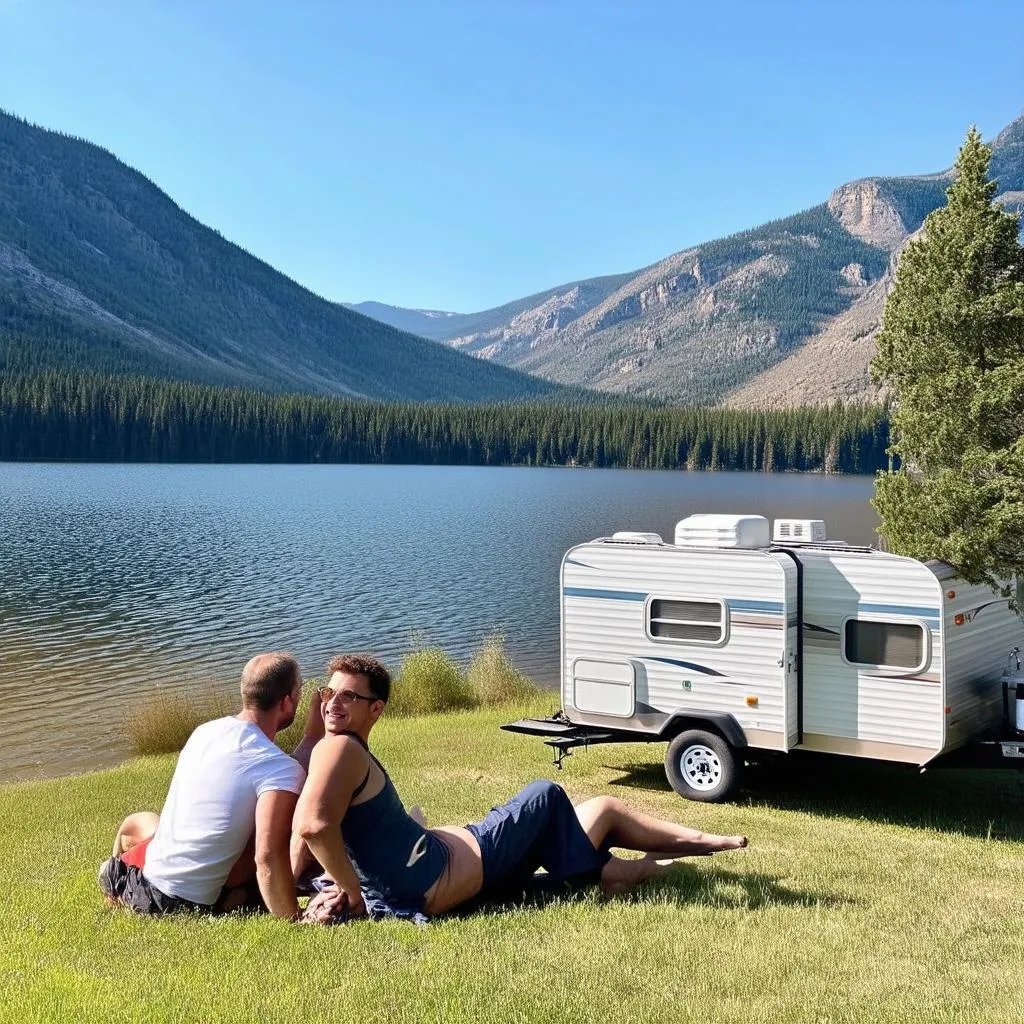 Relaxing in a Travel Trailer