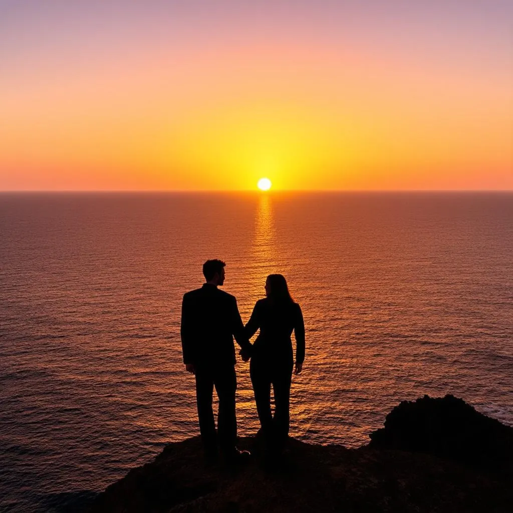 couple watching sunset