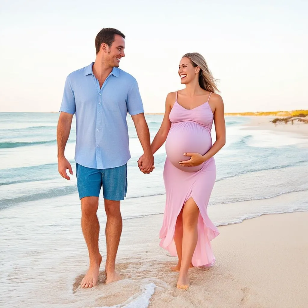 enjoying a relaxing beach vacation while pregnant