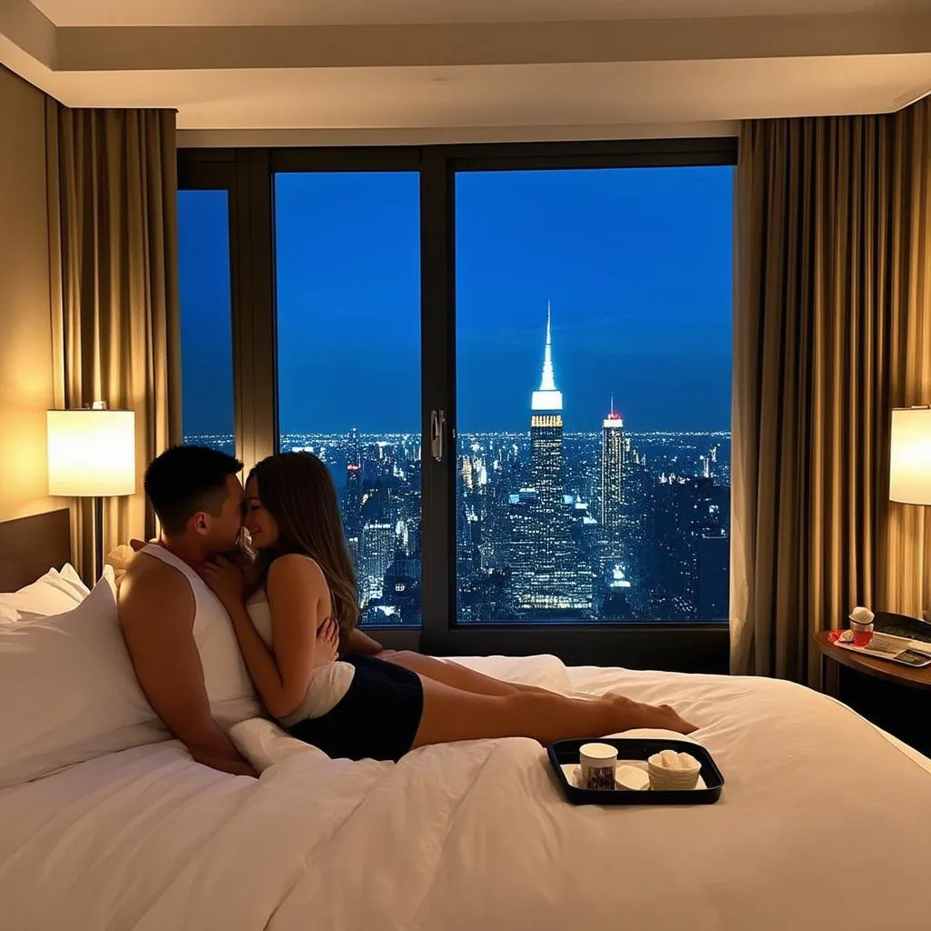 A Couple Enjoying Netflix in a Hotel Room