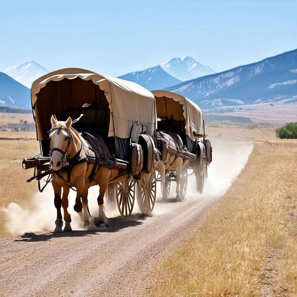 Covered Wagon on the Oregon Trail