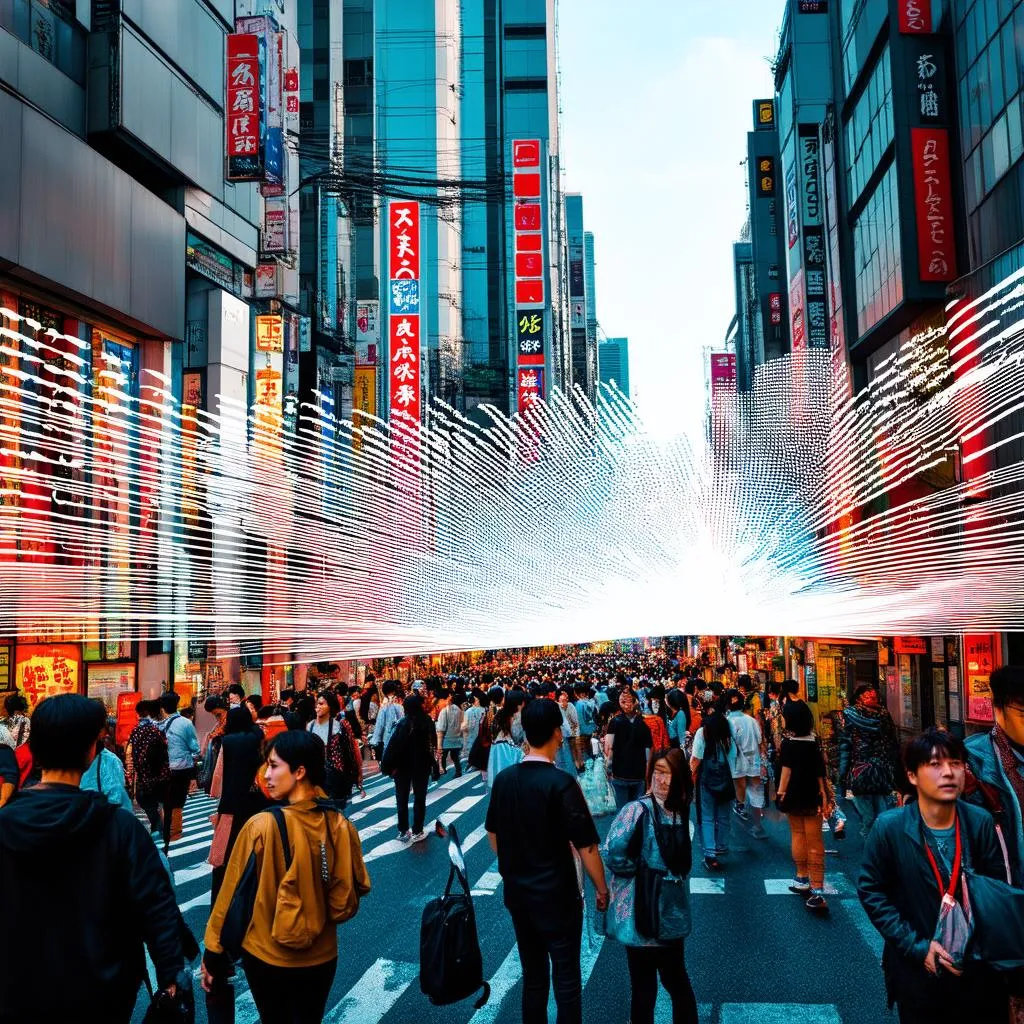 Crowded Tokyo Street