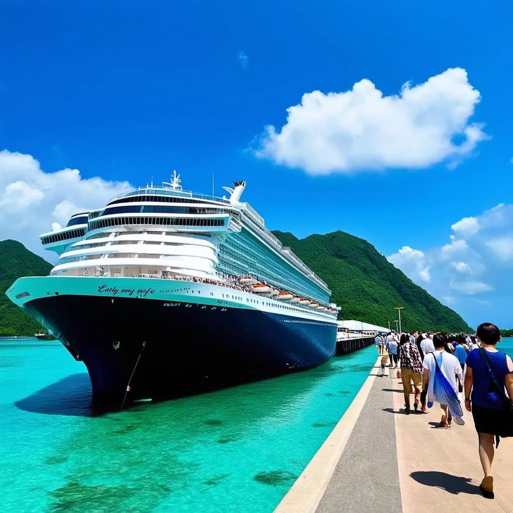 Cruise ship at Chan May Port