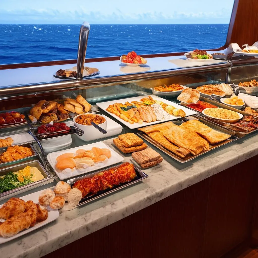 Cruise Ship Buffet with Ocean View