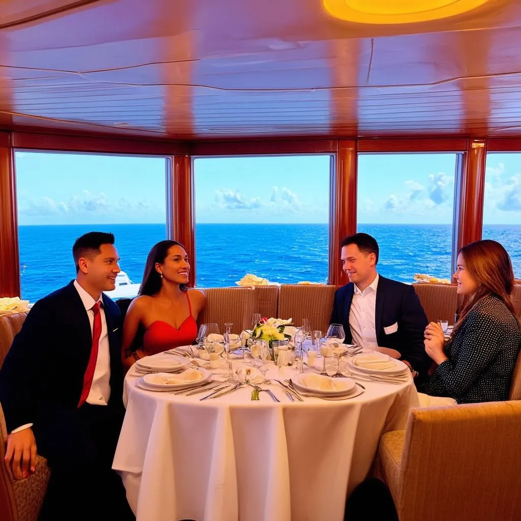 Fine dining experience on a cruise ship